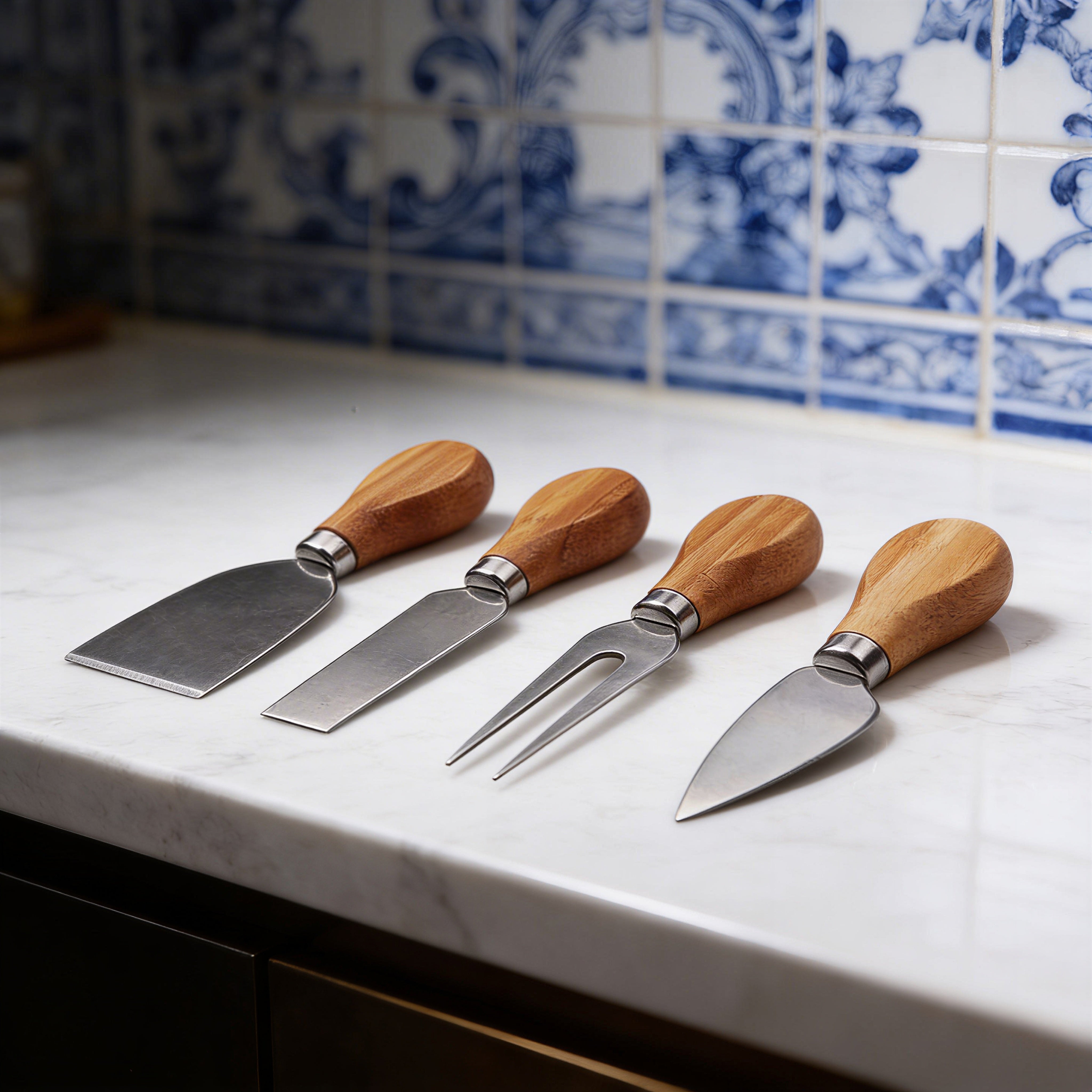Tabla de quesos LusoGourmet con utensilios
